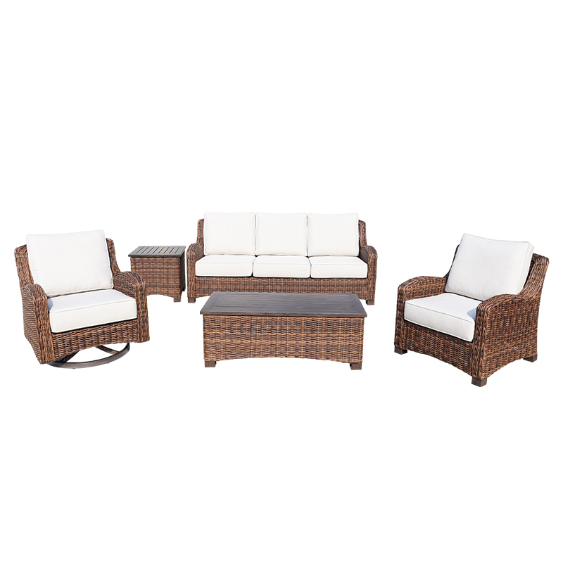 New Design Woven Wood Aluminum sofa Set