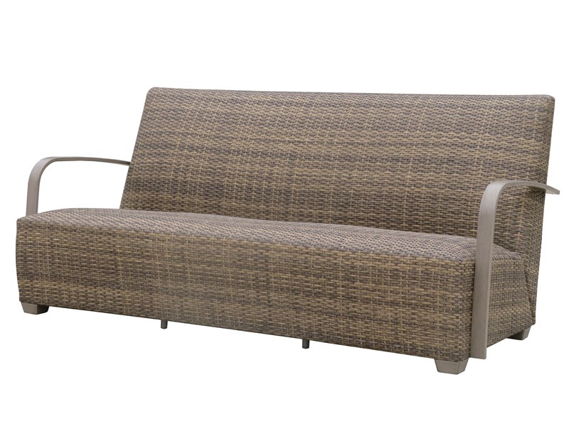 Woven Sofa with Exposed Armrests and Cotton Padding