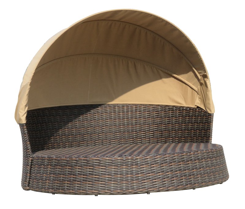 Divano letto in rattan con tenda