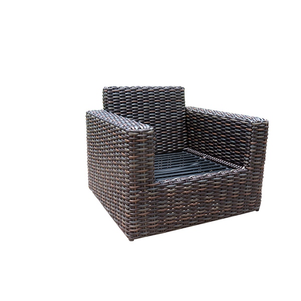 Woven Couch with Rectangular Fireplace