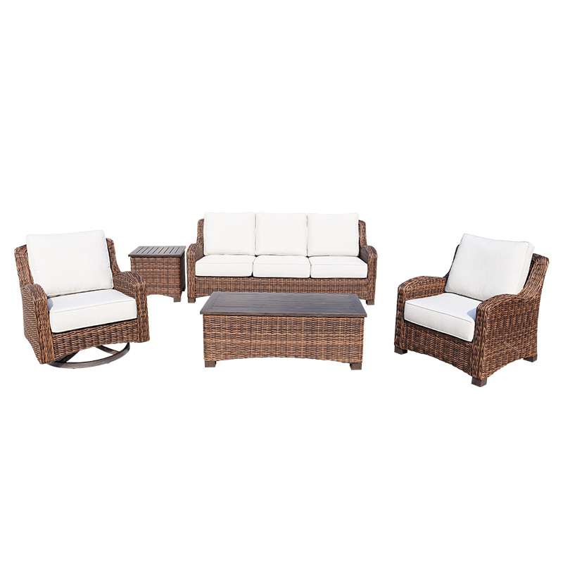 Set sofa Aluminium Kayu Anyaman Desain Baru