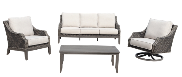 Grey Rattan Garden Furniture Set