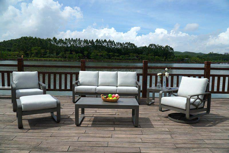 Outdoor Commercial Grade Furniture Garden Aluminum Lounge Sectional Sofa Set