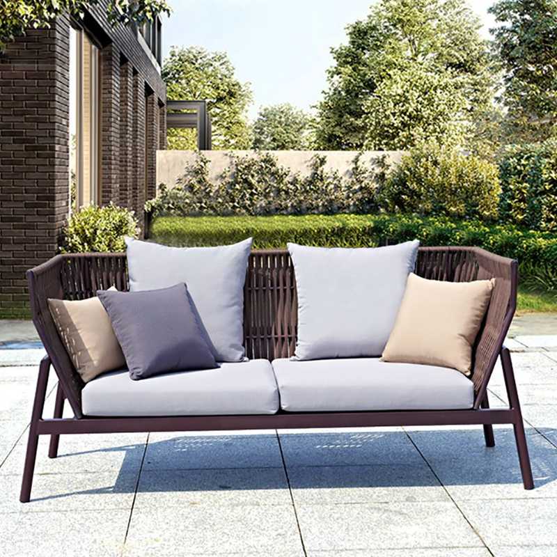 New Design Woven Wood Aluminum sofa Set